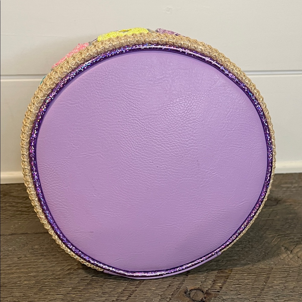 Miss Gwen’s OMG Accessories “Beach” Straw Round Glam Bag Travel Bag - Picture 4 of 6